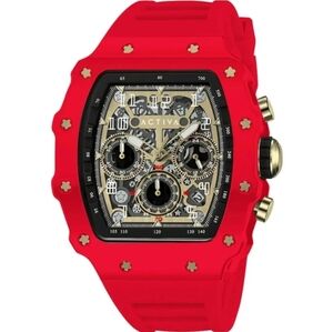 NEW Red Activa Fury Chronograph Men's Watch w/ Skeleton Dial 44.3mm ACW2305-030